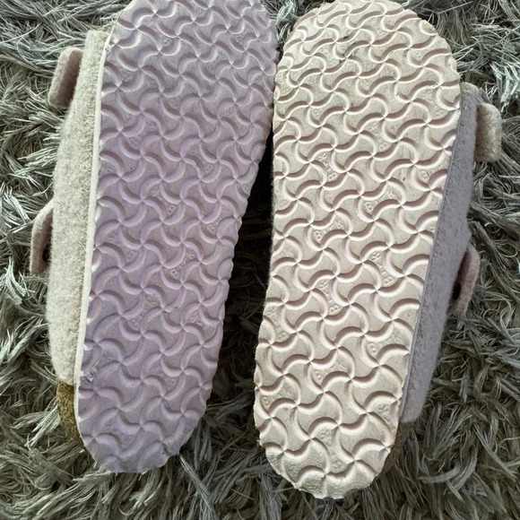 Birkenstock ARIZONA Double WOOL SLIDE Sandal Blush Pink Size 33 - Picture 3 of 4